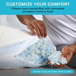 Xtreme Comforts Standard Bed Pillow for Sleeping | Adjustable Shredded Memory Foam Pillows with Removable Cooling Cover | Fluffy Pillows Support for Side, Back & Stomach Sleepers