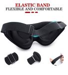 Sleep Mask, 3D Deep Contoured Eye Covers for Sleeping, 99% Block Out Light Eye Mask, Zero Pressure Cup Blindfold for Men Women, with Adjustable Strap for Sleeping, Yoga, Traveling (Black)