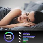 Mirlray Smart Ring for Women & Men, Smart Ring Health Tracker, Blood Oxygen & Heart Rate Monitor, Long Lasting Battery Sleep Ring, Waterproof Fitness Ring (Gold, 9)