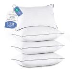 JOLLYVOGUE Pillows Standard Size Set of 4, Collection Bed Pillows for Sleeping, Hotel Quality Pillows for Side, Back and Stomach Sleepers, Soft Supportive Oeko-Tex Certified Down Alternative Filling
