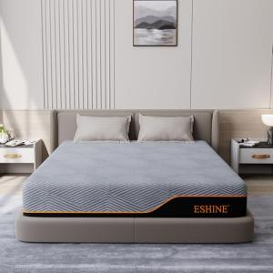 ESHINE 14 Inch King Mattress, US-Made Cooling Gel Memory Foam, Green Tea Infused for Pressure Relief & Back Pain, CertiPUR-US Certified, Bed in a Box, Dark Grey