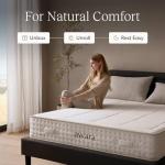 Awara Natural Hybrid Queen Mattress 10 Inch - Certified Organic Natural Latex - Sustainable New Zealand Wool - Fiberglass-Free - 365-Night Trial