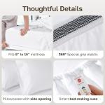 California Design Den Luxury 800 Thread Count 100% Cotton Sheets for Queen Size Bed - Soft Sateen,Deep Pockets for a Snug Fit, Durable Bedding Set - White Sheets