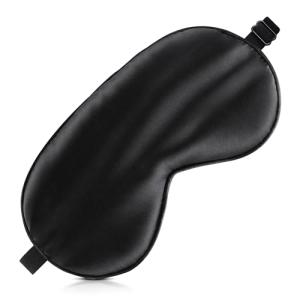 Loomluxe Sleep Mask Silk Eye Mask for Men Sleeping Mask, Adjustable Elastic Strap for Night Shading Sleep Mask, Soft and Comfortable for Both Men and Women(Black)