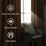 Yakamok Nursery Sunlight Velvet Curtains - Elegant Interior Decoration Large Window Blackout Velvet Drapes for Living Room, 52 x 96 Inches Long, Gold Brown, 2 Panels Rod Pocket