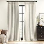 MIULEE Natural Pinch Pleated 100% Blackout Linen Curtains 90 Inch Length 2 Panels Set, Black Out Memory Trained Pleat Curtains Light Blocking Room Darkening Drapes for Bedroom Living Room Window