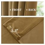 Yakamok Nursery Sunlight Velvet Curtains - Elegant Interior Decoration Large Window Blackout Velvet Drapes for Living Room, 52 x 96 Inches Long, Gold Brown, 2 Panels Rod Pocket