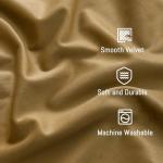 Yakamok Nursery Sunlight Velvet Curtains - Elegant Interior Decoration Large Window Blackout Velvet Drapes for Living Room, 52 x 96 Inches Long, Gold Brown, 2 Panels Rod Pocket