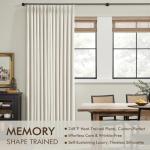 MIULEE Natural Pinch Pleated 100% Blackout Linen Curtains 90 Inch Length 2 Panels Set, Black Out Memory Trained Pleat Curtains Light Blocking Room Darkening Drapes for Bedroom Living Room Window