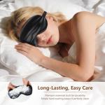 Loomluxe Sleep Mask Silk Eye Mask for Men Sleeping Mask, Adjustable Elastic Strap for Night Shading Sleep Mask, Soft and Comfortable for Both Men and Women(Black)