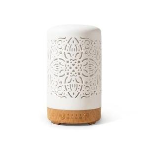 Earnest Living Essential Oil Diffuser White Ceramic Diffuser 100 ml Timers Night Lights and Auto Off Function Home Office Humidifier Aromatherapy Diffusers for Essential Oils