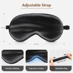 Loomluxe Sleep Mask Silk Eye Mask for Men Sleeping Mask, Adjustable Elastic Strap for Night Shading Sleep Mask, Soft and Comfortable for Both Men and Women(Black)