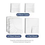 Split King Size 5 Piece Sheet Set - Comfy Breathable & Cooling Bed Sheets Set - Hotel Luxury Bedding for Women, Men, Kids, Teens, Boys & Girls - Deep Pockets, Soft and Wrinkle Free - Oeko-Tex - White