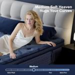 SURLUNKEYS King Mattress Medium Plush - 14 Inch Memory Foam Hybrid Mattress Strong Edge Support Without Motion Transfer for Deep Sleep, Blue