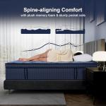 SURLUNKEYS King Mattress Medium Plush - 14 Inch Memory Foam Hybrid Mattress Strong Edge Support Without Motion Transfer for Deep Sleep, Blue