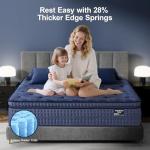 SURLUNKEYS King Mattress Medium Plush - 14 Inch Memory Foam Hybrid Mattress Strong Edge Support Without Motion Transfer for Deep Sleep, Blue