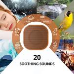 White Noise Machine plug-in Sound Machine with 20 Non Looping Natural Soothing Sounds and Memory Function Sleep Timer Sleep Machine with Sleep Therapy for Baby Kids Adults-New Wood Grain Added in 2025