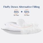 JOLLYVOGUE Pillows Queen Size Set of 4 for Sleeping, Soft and Supportive Bed Pillow with Down Alternative Filling for Side and Back Sleepers, Hotel Collection