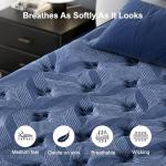 SURLUNKEYS King Mattress Medium Plush - 14 Inch Memory Foam Hybrid Mattress Strong Edge Support Without Motion Transfer for Deep Sleep, Blue