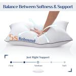 JOLLYVOGUE Pillows Queen Size Set of 4 for Sleeping, Soft and Supportive Bed Pillow with Down Alternative Filling for Side and Back Sleepers, Hotel Collection