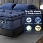 SURLUNKEYS King Mattress Medium Plush - 14 Inch Memory Foam Hybrid Mattress Strong Edge Support Without Motion Transfer for Deep Sleep, Blue