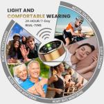 Oucscru Smart Ring for Women Men, Health Tracker with Heart Rate/Blood Oxygen/Blood Pressure/Sleep Monitor/Step Counting, IP68 Waterproof Fitness Ring, No App Fees (Rose Gold, 7#)