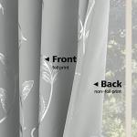 BUHUA Blackout Curtains 84 Inches Long, Vine Foil Print Pattern Room Darkening Curtain, Living Room Curtains & Drapes, Thermal Insulated Window Panel Set, 52 x 84 Inch, Silver Grey