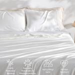 GOKOTTA King Size Bed Sheets 4 Piece Set, 100% Rayon Derived from Bamboo, Cooling for Hot Sleepers-Luxury Breathable Soft Sheets, Deep Pocket 16" Fitted Sheet with Elastic Corner Straps, Cream White