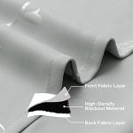 BUHUA Blackout Curtains 84 Inches Long, Vine Foil Print Pattern Room Darkening Curtain, Living Room Curtains & Drapes, Thermal Insulated Window Panel Set, 52 x 84 Inch, Silver Grey