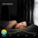 BUHUA Blackout Curtains 84 Inches Long, Vine Foil Print Pattern Room Darkening Curtain, Living Room Curtains & Drapes, Thermal Insulated Window Panel Set, 52 x 84 Inch, Silver Grey