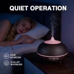 550ml Large Capacity Essential Oil Diffuser with 6 Essential Oil Set, Aromatherapy Ultrasonic Air Humidifier with Timer Setting, 7 Color LED Night Light and Waterless Auto-Off Functions for Home, Spa