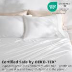 GOKOTTA King Size Bed Sheets 4 Piece Set, 100% Rayon Derived from Bamboo, Cooling for Hot Sleepers-Luxury Breathable Soft Sheets, Deep Pocket 16" Fitted Sheet with Elastic Corner Straps, Cream White