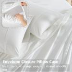 GOKOTTA King Size Bed Sheets 4 Piece Set, 100% Rayon Derived from Bamboo, Cooling for Hot Sleepers-Luxury Breathable Soft Sheets, Deep Pocket 16" Fitted Sheet with Elastic Corner Straps, Cream White