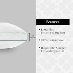 kate spade new york Spade Floral Extra-Plush Structured Pillow, Adjustable Down Alternative Pillow with 2" Gusset for Maximum Loft, Best for Back or Side Sleepers, Standard/Queen, White