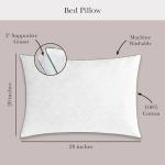 kate spade new york Spade Floral Extra-Plush Structured Pillow, Adjustable Down Alternative Pillow with 2" Gusset for Maximum Loft, Best for Back or Side Sleepers, Standard/Queen, White