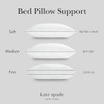 kate spade new york Spade Floral Extra-Plush Structured Pillow, Adjustable Down Alternative Pillow with 2" Gusset for Maximum Loft, Best for Back or Side Sleepers, Standard/Queen, White