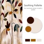 SUBRTEX Blackout Curtains 100Wx84L, Room Darkening Floral Curtains, Thermal Insulated 1 Panels Window Drapes, Boho Farmhouse Curtains for Living Room Bedroom Window Treatments, Brown