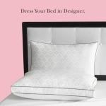 kate spade new york Spade Floral Extra-Plush Structured Pillow, Adjustable Down Alternative Pillow with 2" Gusset for Maximum Loft, Best for Back or Side Sleepers, Standard/Queen, White