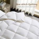 UNIKOME Goose Feather Down Fiber Comforter Queen/Full Size, All Season Duvet Insert with Soft Downproof Cover, Medium Warm Hotel-Luxury Fluffy Quilted Bed Comforter (88"X88", White)