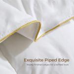 UNIKOME Goose Feather Down Fiber Comforter Queen/Full Size, All Season Duvet Insert with Soft Downproof Cover, Medium Warm Hotel-Luxury Fluffy Quilted Bed Comforter (88"X88", White)