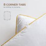 UNIKOME Goose Feather Down Fiber Comforter Queen/Full Size, All Season Duvet Insert with Soft Downproof Cover, Medium Warm Hotel-Luxury Fluffy Quilted Bed Comforter (88"X88", White)