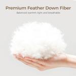 UNIKOME Goose Feather Down Fiber Comforter Queen/Full Size, All Season Duvet Insert with Soft Downproof Cover, Medium Warm Hotel-Luxury Fluffy Quilted Bed Comforter (88"X88", White)