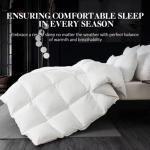 WhatsBedding White Queen Size Feather Down Fiber Comforter, Filled with Feather and Down Fiber, All Season Fluffy Ultra Soft 100% Cotton Duvet Insert, Luxury Hotel Bedding Style Comforter,90"x90"