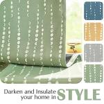 jinchan 95% Blackout Bohemian Moon Phase Print Bedroom Curtains 84 inch Long sage Green Pole Pocket Rear tab Thermal Curtains for Nursery Set 2 Panels