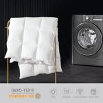 WhatsBedding White Queen Size Feather Down Fiber Comforter, Filled with Feather and Down Fiber, All Season Fluffy Ultra Soft 100% Cotton Duvet Insert, Luxury Hotel Bedding Style Comforter,90"x90"