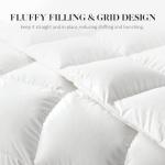 WhatsBedding White Queen Size Feather Down Fiber Comforter, Filled with Feather and Down Fiber, All Season Fluffy Ultra Soft 100% Cotton Duvet Insert, Luxury Hotel Bedding Style Comforter,90"x90"