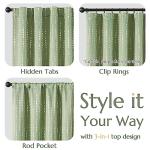 jinchan 95% Blackout Bohemian Moon Phase Print Bedroom Curtains 84 inch Long sage Green Pole Pocket Rear tab Thermal Curtains for Nursery Set 2 Panels