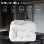 WhatsBedding White Queen Size Feather Down Fiber Comforter, Filled with Feather and Down Fiber, All Season Fluffy Ultra Soft 100% Cotton Duvet Insert, Luxury Hotel Bedding Style Comforter,90"x90"
