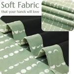 jinchan 95% Blackout Bohemian Moon Phase Print Bedroom Curtains 84 inch Long sage Green Pole Pocket Rear tab Thermal Curtains for Nursery Set 2 Panels