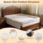 SAHEYER Queen Bordered Bed Sheet, 360° Non-Slip Bordered Fitted Sheet with Extra Deep Pockets, Convex Design Bed Rail Easy Secure Fit Queen Mattresses - Soft and Wrinkle Free Bed Cover, 60×80″